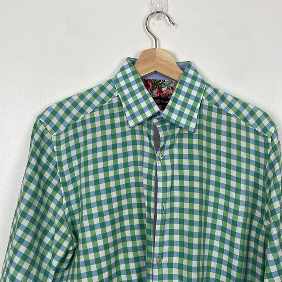 Stone Rose Plaid Long Sleeve Mens Shirt Button Down Size 3 Checkered Business - Picture 3 of 8